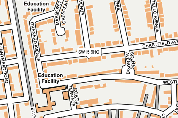 SW15 6HQ map - OS OpenMap – Local (Ordnance Survey) SW15 6HQ map - OS OpenMap – Local (Ordnance Survey)