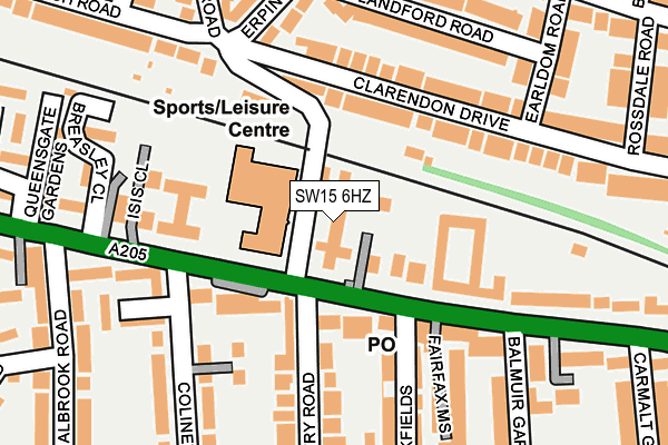 SW15 6HZ map - OS OpenMap – Local (Ordnance Survey) SW15 6HZ map - OS OpenMap – Local (Ordnance Survey)