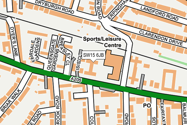 SW15 6JB map - OS OpenMap – Local (Ordnance Survey) SW15 6JB map - OS OpenMap – Local (Ordnance Survey)