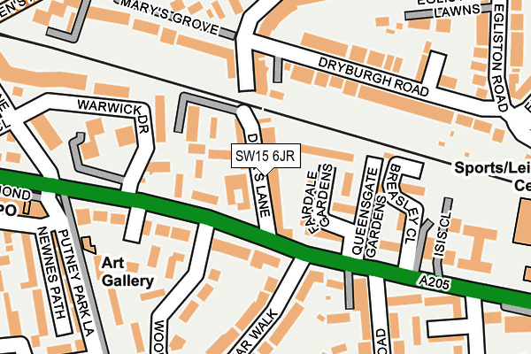SW15 6JR map - OS OpenMap – Local (Ordnance Survey) SW15 6JR map - OS OpenMap – Local (Ordnance Survey)