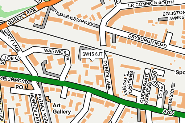 SW15 6JT map - OS OpenMap – Local (Ordnance Survey) SW15 6JT map - OS OpenMap – Local (Ordnance Survey)