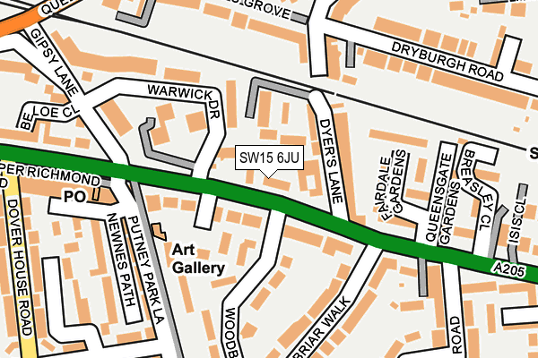 SW15 6JU map - OS OpenMap – Local (Ordnance Survey) SW15 6JU map - OS OpenMap – Local (Ordnance Survey)