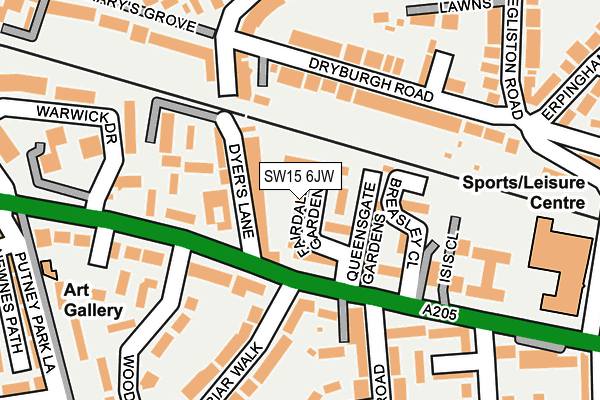 SW15 6JW map - OS OpenMap – Local (Ordnance Survey) SW15 6JW map - OS OpenMap – Local (Ordnance Survey)