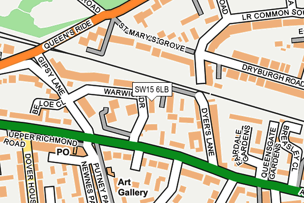 SW15 6LB map - OS OpenMap – Local (Ordnance Survey) SW15 6LB map - OS OpenMap – Local (Ordnance Survey)