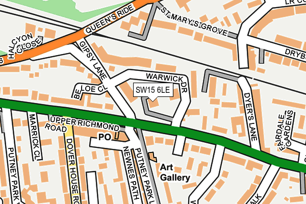 SW15 6LE map - OS OpenMap – Local (Ordnance Survey) SW15 6LE map - OS OpenMap – Local (Ordnance Survey)