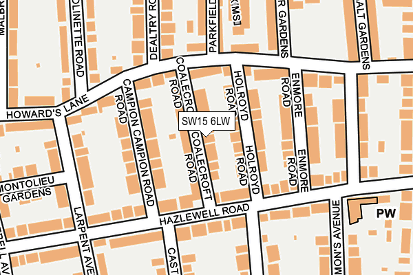 SW15 6LW map - OS OpenMap – Local (Ordnance Survey) SW15 6LW map - OS OpenMap – Local (Ordnance Survey)