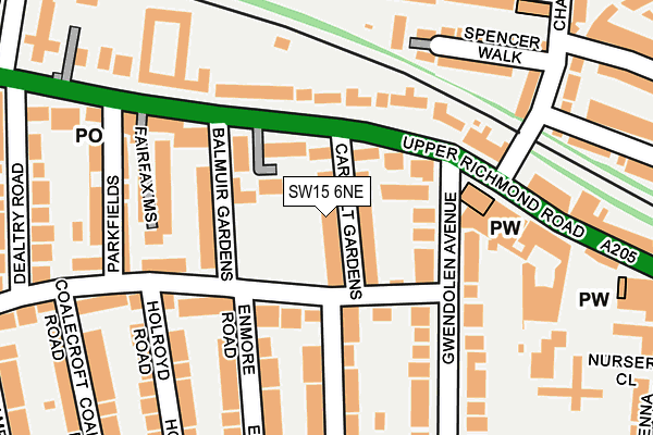 SW15 6NE map - OS OpenMap – Local (Ordnance Survey) SW15 6NE map - OS OpenMap – Local (Ordnance Survey)