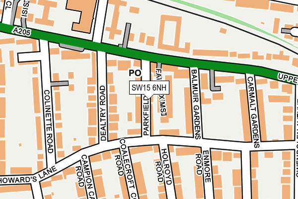 SW15 6NH map - OS OpenMap – Local (Ordnance Survey) SW15 6NH map - OS OpenMap – Local (Ordnance Survey)