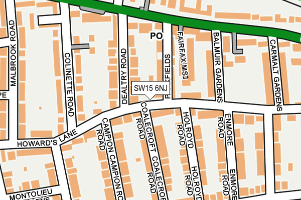 SW15 6NJ map - OS OpenMap – Local (Ordnance Survey) SW15 6NJ map - OS OpenMap – Local (Ordnance Survey)