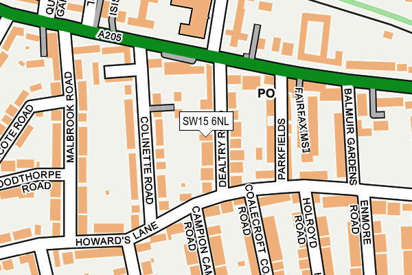 SW15 6NL map - OS OpenMap – Local (Ordnance Survey) SW15 6NL map - OS OpenMap – Local (Ordnance Survey)