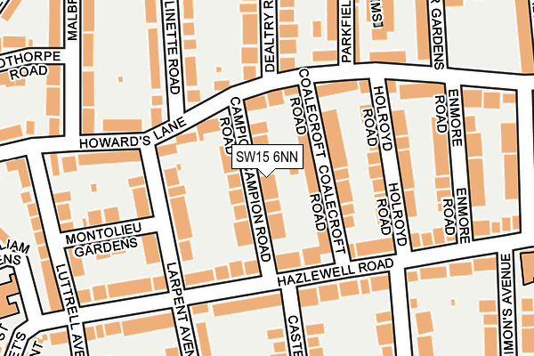 SW15 6NN map - OS OpenMap – Local (Ordnance Survey) SW15 6NN map - OS OpenMap – Local (Ordnance Survey)