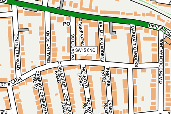 SW15 6NQ map - OS OpenMap – Local (Ordnance Survey) SW15 6NQ map - OS OpenMap – Local (Ordnance Survey)