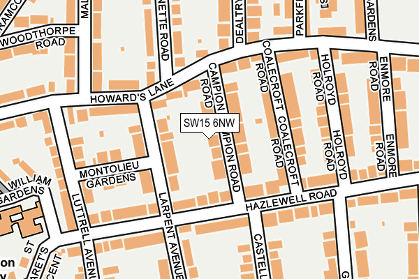 SW15 6NW map - OS OpenMap – Local (Ordnance Survey) SW15 6NW map - OS OpenMap – Local (Ordnance Survey)