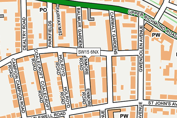 SW15 6NX map - OS OpenMap – Local (Ordnance Survey) SW15 6NX map - OS OpenMap – Local (Ordnance Survey)