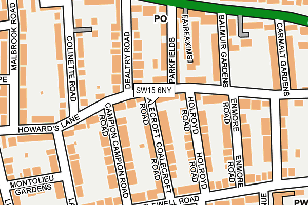 SW15 6NY map - OS OpenMap – Local (Ordnance Survey) SW15 6NY map - OS OpenMap – Local (Ordnance Survey)