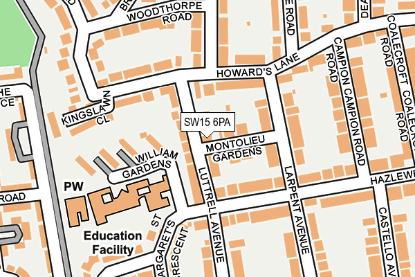 SW15 6PA map - OS OpenMap – Local (Ordnance Survey) SW15 6PA map - OS OpenMap – Local (Ordnance Survey)