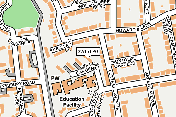 SW15 6PG map - OS OpenMap – Local (Ordnance Survey) SW15 6PG map - OS OpenMap – Local (Ordnance Survey)