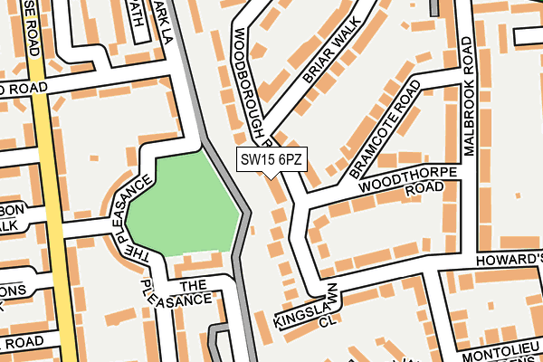 SW15 6PZ map - OS OpenMap – Local (Ordnance Survey) SW15 6PZ map - OS OpenMap – Local (Ordnance Survey)