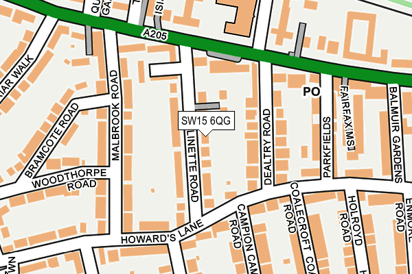 SW15 6QG map - OS OpenMap – Local (Ordnance Survey) SW15 6QG map - OS OpenMap – Local (Ordnance Survey)