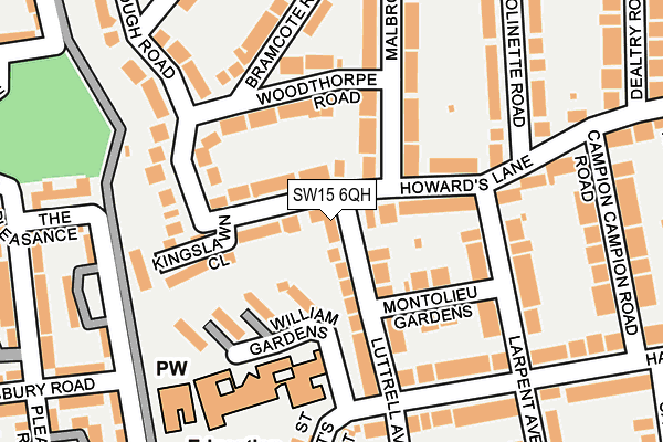 SW15 6QH map - OS OpenMap – Local (Ordnance Survey) SW15 6QH map - OS OpenMap – Local (Ordnance Survey)
