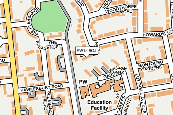 SW15 6QJ map - OS OpenMap – Local (Ordnance Survey) SW15 6QJ map - OS OpenMap – Local (Ordnance Survey)
