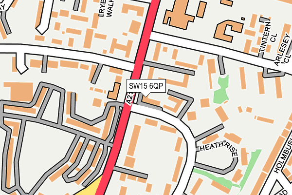 SW15 6QP map - OS OpenMap – Local (Ordnance Survey) SW15 6QP map - OS OpenMap – Local (Ordnance Survey)
