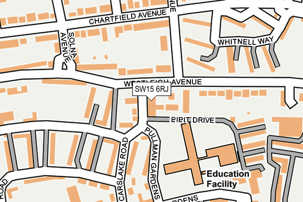 SW15 6RJ map - OS OpenMap – Local (Ordnance Survey) SW15 6RJ map - OS OpenMap – Local (Ordnance Survey)