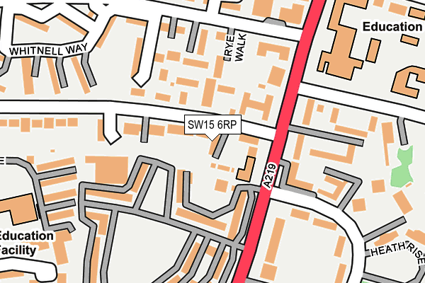 SW15 6RP map - OS OpenMap – Local (Ordnance Survey) SW15 6RP map - OS OpenMap – Local (Ordnance Survey)
