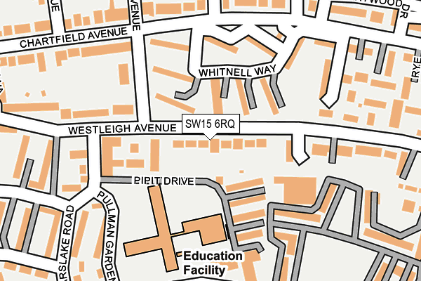 SW15 6RQ map - OS OpenMap – Local (Ordnance Survey) SW15 6RQ map - OS OpenMap – Local (Ordnance Survey)