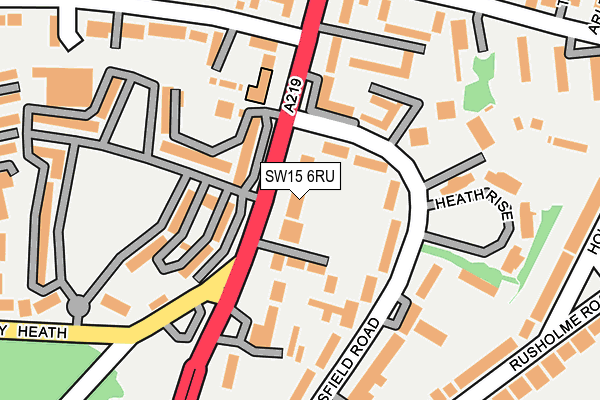 SW15 6RU map - OS OpenMap – Local (Ordnance Survey) SW15 6RU map - OS OpenMap – Local (Ordnance Survey)