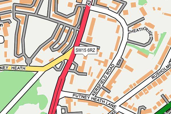 SW15 6RZ map - OS OpenMap – Local (Ordnance Survey) SW15 6RZ map - OS OpenMap – Local (Ordnance Survey)
