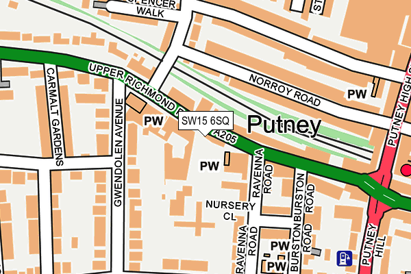 SW15 6SQ map - OS OpenMap – Local (Ordnance Survey) SW15 6SQ map - OS OpenMap – Local (Ordnance Survey)