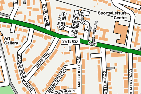 SW15 6SX map - OS OpenMap – Local (Ordnance Survey) SW15 6SX map - OS OpenMap – Local (Ordnance Survey)