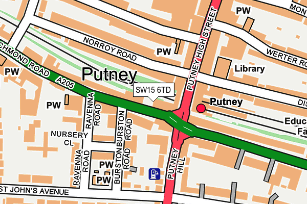 SW15 6TD map - OS OpenMap – Local (Ordnance Survey) SW15 6TD map - OS OpenMap – Local (Ordnance Survey)