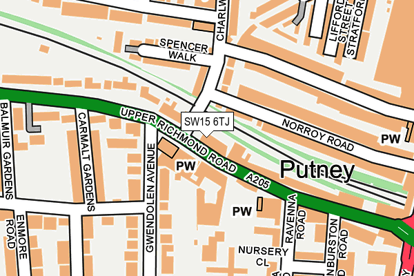 SW15 6TJ map - OS OpenMap – Local (Ordnance Survey) SW15 6TJ map - OS OpenMap – Local (Ordnance Survey)