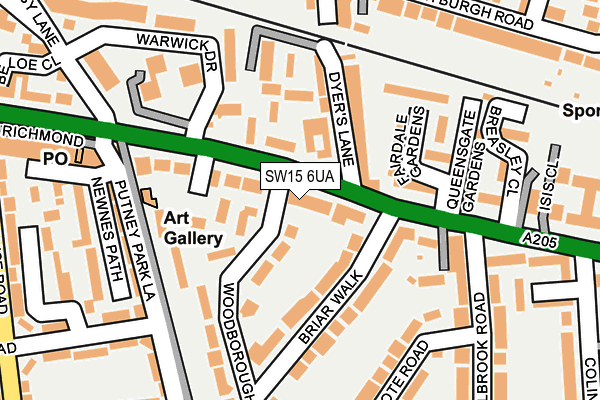 SW15 6UA map - OS OpenMap – Local (Ordnance Survey) SW15 6UA map - OS OpenMap – Local (Ordnance Survey)