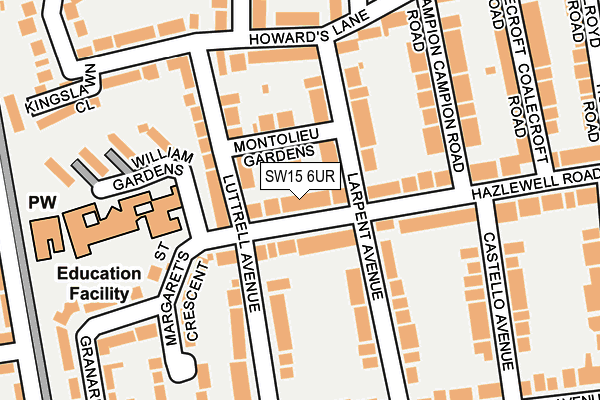 SW15 6UR map - OS OpenMap – Local (Ordnance Survey) SW15 6UR map - OS OpenMap – Local (Ordnance Survey)