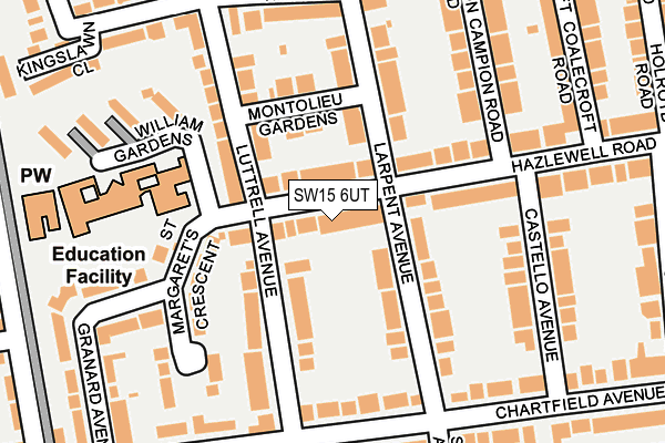 SW15 6UT map - OS OpenMap – Local (Ordnance Survey) SW15 6UT map - OS OpenMap – Local (Ordnance Survey)