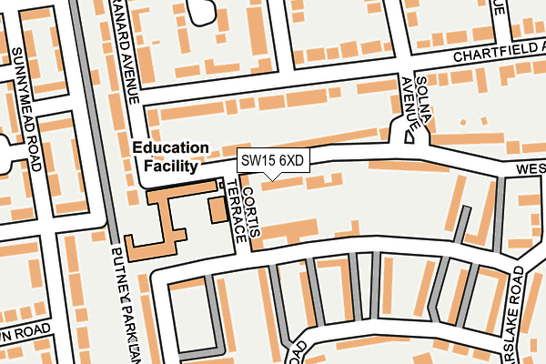 SW15 6XD map - OS OpenMap – Local (Ordnance Survey) SW15 6XD map - OS OpenMap – Local (Ordnance Survey)