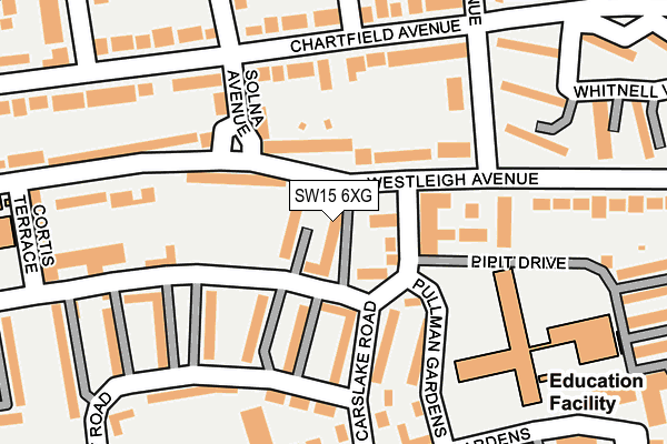 SW15 6XG map - OS OpenMap – Local (Ordnance Survey) SW15 6XG map - OS OpenMap – Local (Ordnance Survey)