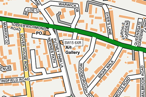 SW15 6XR map - OS OpenMap – Local (Ordnance Survey) SW15 6XR map - OS OpenMap – Local (Ordnance Survey)