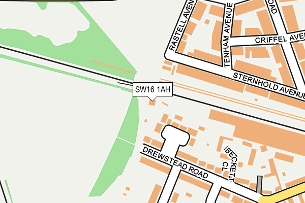 SW16 1AH map - OS OpenMap – Local (Ordnance Survey) SW16 1AH map - OS OpenMap – Local (Ordnance Survey)
