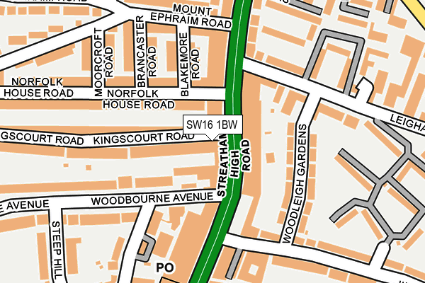 SW16 1BW map - OS OpenMap – Local (Ordnance Survey) SW16 1BW map - OS OpenMap – Local (Ordnance Survey)