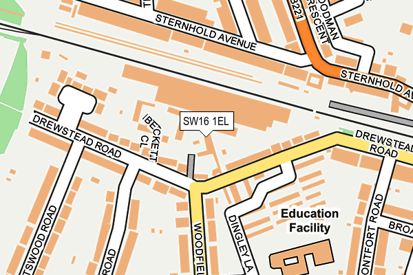 SW16 1EL map - OS OpenMap – Local (Ordnance Survey) SW16 1EL map - OS OpenMap – Local (Ordnance Survey)