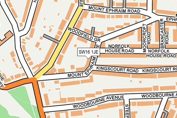 SW16 1JE map - OS OpenMap – Local (Ordnance Survey) SW16 1JE map - OS OpenMap – Local (Ordnance Survey)