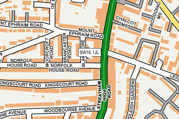 SW16 1JL map - OS OpenMap – Local (Ordnance Survey) SW16 1JL map - OS OpenMap – Local (Ordnance Survey)
