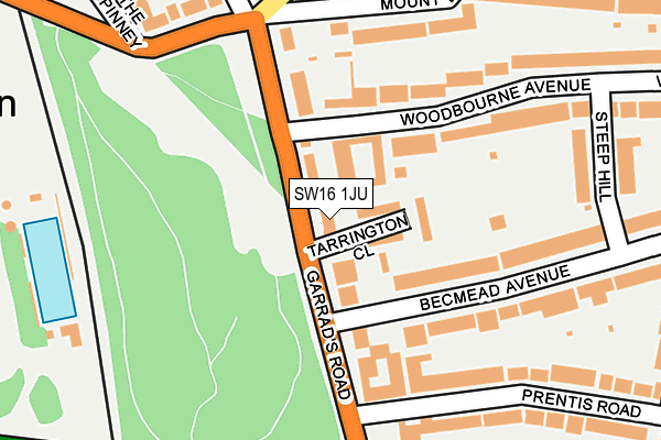 SW16 1JU map - OS OpenMap – Local (Ordnance Survey) SW16 1JU map - OS OpenMap – Local (Ordnance Survey)