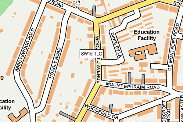 SW16 1LG map - OS OpenMap – Local (Ordnance Survey) SW16 1LG map - OS OpenMap – Local (Ordnance Survey)