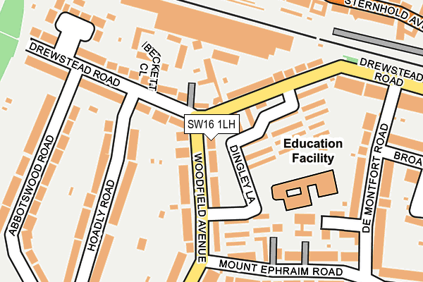 SW16 1LH map - OS OpenMap – Local (Ordnance Survey) SW16 1LH map - OS OpenMap – Local (Ordnance Survey)