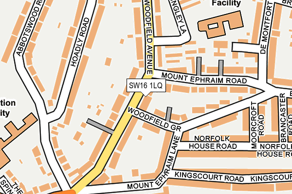 SW16 1LQ map - OS OpenMap – Local (Ordnance Survey) SW16 1LQ map - OS OpenMap – Local (Ordnance Survey)